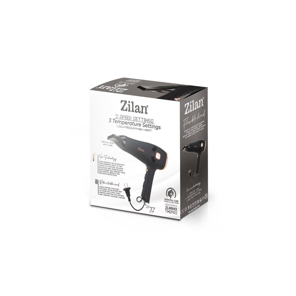 Zilan Hair Dryer Themis 2000W Ionic Retractable Cord